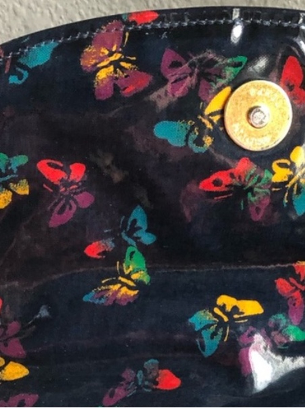 BLACK BOTTEGA VENETA BUTTERFLY Vinyl Crossbody Bag VINTAGE 80’s - Picture 2 of 9